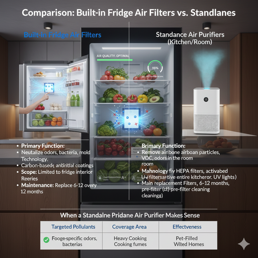 Built-in Fridge Air Filters vs. Standalone Air Purifiers
