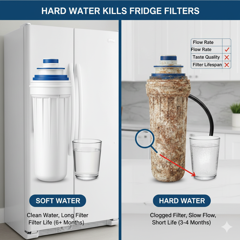Hard Water Affects Refrigerator Filter 