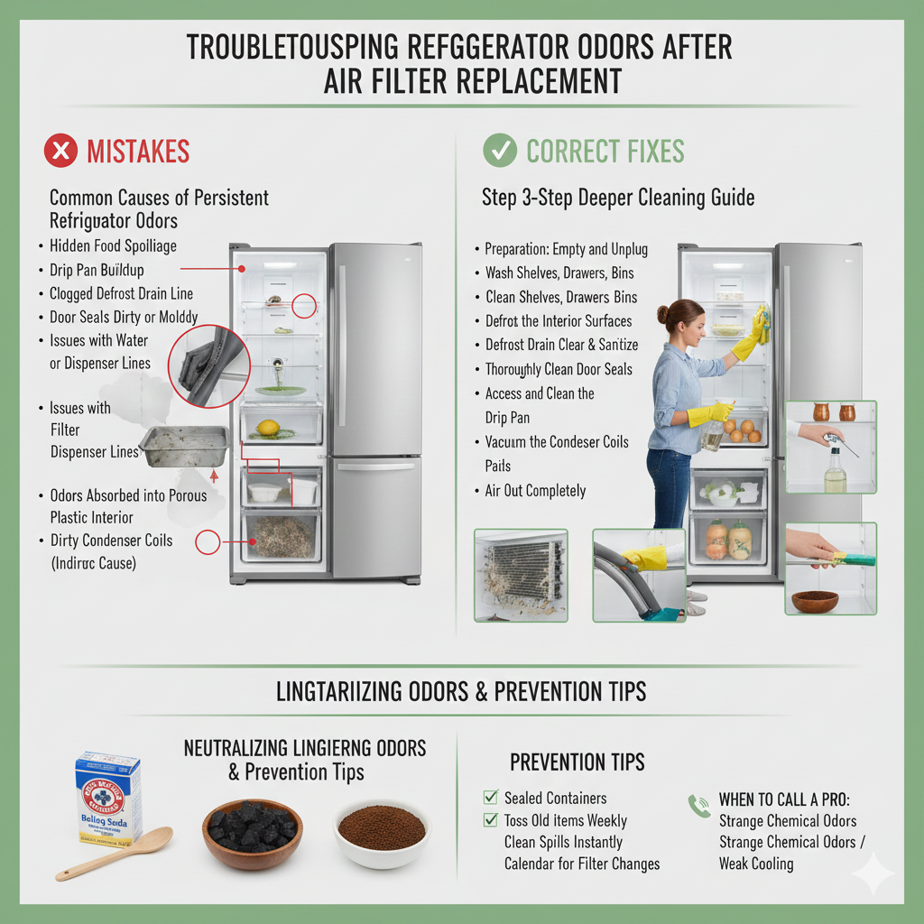Troubleshooting Refrigerator Odors After Replacing the Air Filter